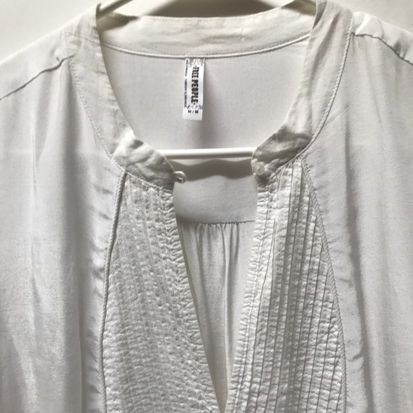 Free People White Pintuck Long Sleeve Tunic Blouse - Picture 11 of 16